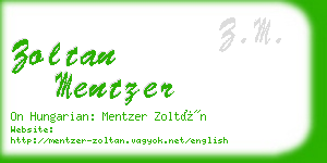 zoltan mentzer business card